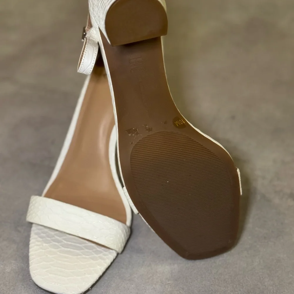 INC International Concepts Women's Cream Textured Heels - Picture 2 of 6